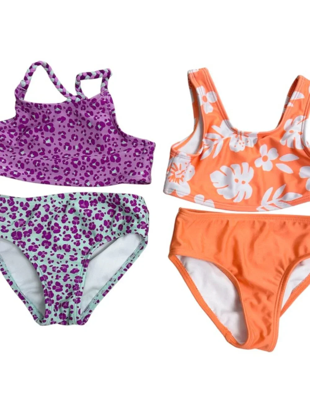 Cat & Jack Girl Bundle of 2 Swimwear Floral 2 Piece 3T Multicolor Pre-owned